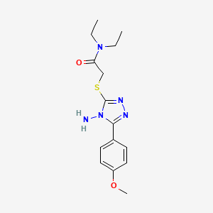 molecular formula C15H21N5O2S B5639763 2-{[4-amino-5-(4-methoxyphenyl)-4H-1,2,4-triazol-3-yl]thio}-N,N-diethylacetamide 