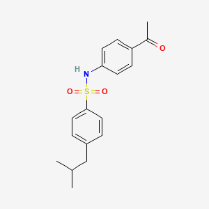 molecular formula C18H21NO3S B5639780 N-(4-acetylphenyl)-4-isobutylbenzenesulfonamide 