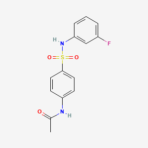 molecular formula C14H13FN2O3S B5639802 N-(4-{[(3-fluorophenyl)amino]sulfonyl}phenyl)acetamide 