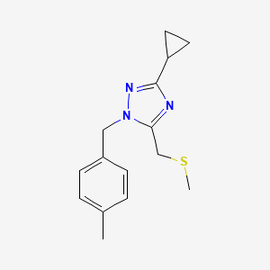 molecular formula C15H19N3S B5639810 3-cyclopropyl-1-(4-methylbenzyl)-5-[(methylthio)methyl]-1H-1,2,4-triazole 