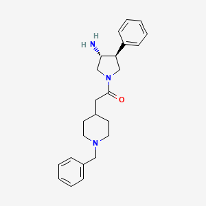 molecular formula C24H31N3O B5639818 (3R*,4S*)-1-[(1-benzylpiperidin-4-yl)acetyl]-4-phenylpyrrolidin-3-amine 