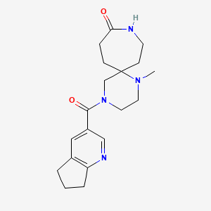 molecular formula C19H26N4O2 B5639825 4-(6,7-dihydro-5H-cyclopenta[b]pyridin-3-ylcarbonyl)-1-methyl-1,4,9-triazaspiro[5.6]dodecan-10-one 