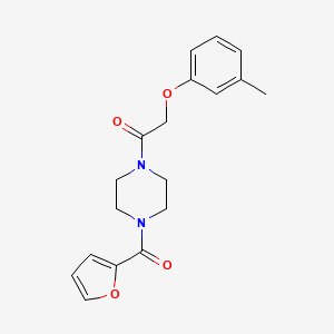 molecular formula C18H20N2O4 B5639842 1-(2-furoyl)-4-[(3-methylphenoxy)acetyl]piperazine 