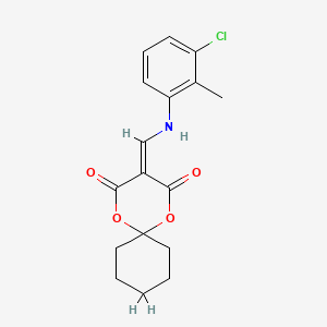 molecular formula C17H18ClNO4 B5639849 3-{[(3-chloro-2-methylphenyl)amino]methylene}-1,5-dioxaspiro[5.5]undecane-2,4-dione 