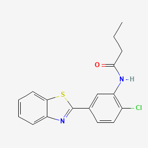 molecular formula C17H15ClN2OS B5639862 N-[5-(1,3-benzothiazol-2-yl)-2-chlorophenyl]butanamide 