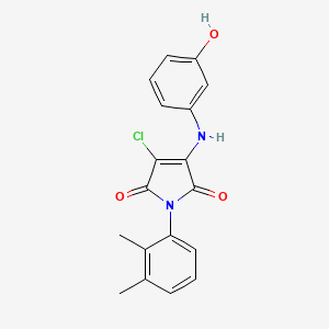 molecular formula C18H15ClN2O3 B5639887 3-chloro-1-(2,3-dimethylphenyl)-4-[(3-hydroxyphenyl)amino]-1H-pyrrole-2,5-dione 