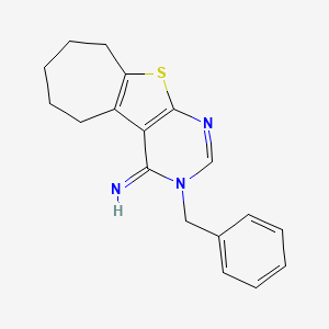 molecular formula C18H19N3S B5639892 3-benzyl-3,5,6,7,8,9-hexahydro-4H-cyclohepta[4,5]thieno[2,3-d]pyrimidin-4-imine CAS No. 6518-89-4