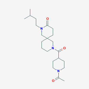 molecular formula C22H37N3O3 B5639898 8-[(1-acetylpiperidin-4-yl)carbonyl]-2-(3-methylbutyl)-2,8-diazaspiro[5.5]undecan-3-one 