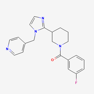 molecular formula C21H21FN4O B5639902 4-({2-[1-(3-fluorobenzoyl)-3-piperidinyl]-1H-imidazol-1-yl}methyl)pyridine 