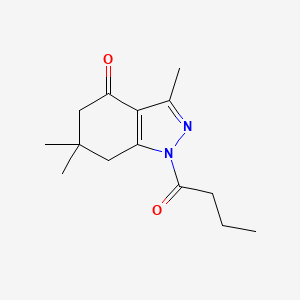 molecular formula C14H20N2O2 B5639910 1-butyryl-3,6,6-trimethyl-1,5,6,7-tetrahydro-4H-indazol-4-one 