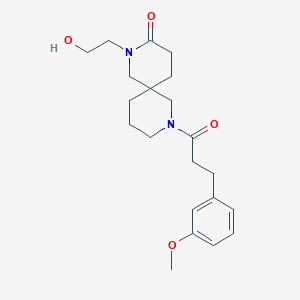 molecular formula C21H30N2O4 B5639926 2-(2-hydroxyethyl)-8-[3-(3-methoxyphenyl)propanoyl]-2,8-diazaspiro[5.5]undecan-3-one 