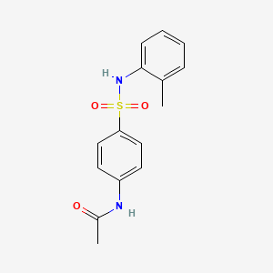 molecular formula C15H16N2O3S B5639936 N-(4-{[(2-methylphenyl)amino]sulfonyl}phenyl)acetamide 
