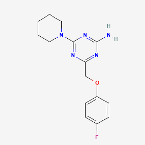 4-[(4-fluorophenoxy)methyl]-6-piperidin-1-yl-1,3,5-triazin-2-amine