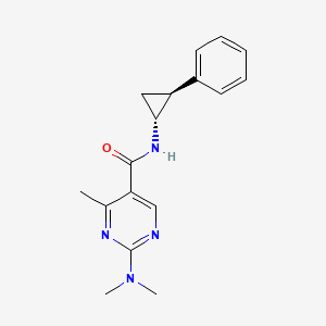 molecular formula C17H20N4O B5639952 2-(dimethylamino)-4-methyl-N-[(1R*,2S*)-2-phenylcyclopropyl]-5-pyrimidinecarboxamide 