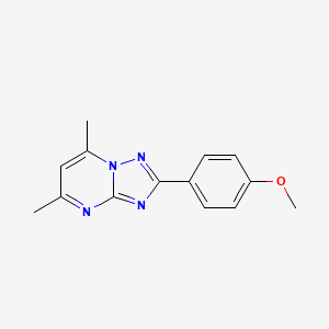 molecular formula C14H14N4O B5639953 2-(4-methoxyphenyl)-5,7-dimethyl[1,2,4]triazolo[1,5-a]pyrimidine 