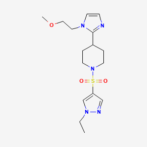 molecular formula C16H25N5O3S B5639957 1-[(1-ethyl-1H-pyrazol-4-yl)sulfonyl]-4-[1-(2-methoxyethyl)-1H-imidazol-2-yl]piperidine 