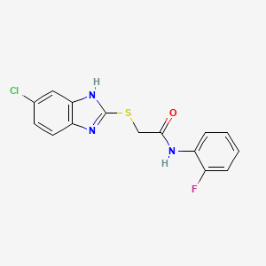 2-[(5-chloro-1H-benzimidazol-2-yl)thio]-N-(2-fluorophenyl)acetamide