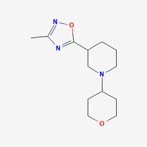 molecular formula C13H21N3O2 B5639968 3-(3-methyl-1,2,4-oxadiazol-5-yl)-1-(tetrahydro-2H-pyran-4-yl)piperidine 