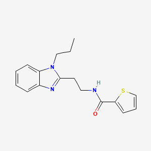 molecular formula C17H19N3OS B5639972 N-[2-(1-propyl-1H-benzimidazol-2-yl)ethyl]-2-thiophenecarboxamide 