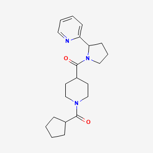 molecular formula C21H29N3O2 B5639979 2-(1-{[1-(cyclopentylcarbonyl)-4-piperidinyl]carbonyl}-2-pyrrolidinyl)pyridine 