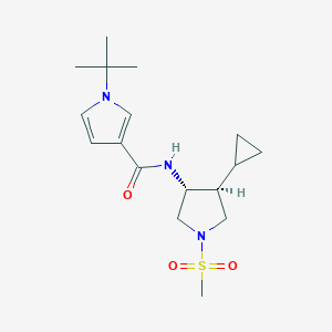 molecular formula C17H27N3O3S B5639981 1-tert-butyl-N-[(3R*,4S*)-4-cyclopropyl-1-(methylsulfonyl)-3-pyrrolidinyl]-1H-pyrrole-3-carboxamide 
