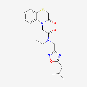 N-ethyl-N-[(5-isobutyl-1,2,4-oxadiazol-3-yl)methyl]-2-(3-oxo-2,3-dihydro-4H-1,4-benzothiazin-4-yl)acetamide