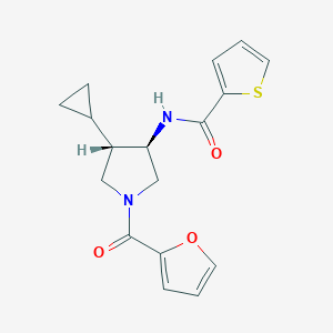 molecular formula C17H18N2O3S B5640008 N-[(3R*,4S*)-4-cyclopropyl-1-(2-furoyl)pyrrolidin-3-yl]thiophene-2-carboxamide 