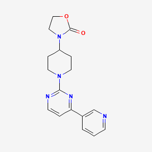 molecular formula C17H19N5O2 B5640034 3-{1-[4-(3-pyridinyl)-2-pyrimidinyl]-4-piperidinyl}-1,3-oxazolidin-2-one 
