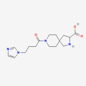 molecular formula C16H24N4O3 B5640043 8-[4-(1H-imidazol-1-yl)butanoyl]-2,8-diazaspiro[4.5]decane-3-carboxylic acid 