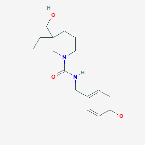 molecular formula C18H26N2O3 B5640048 3-allyl-3-(hydroxymethyl)-N-(4-methoxybenzyl)-1-piperidinecarboxamide 