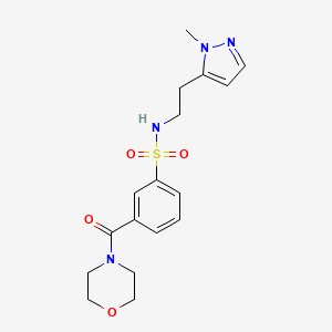 molecular formula C17H22N4O4S B5640055 N-[2-(1-methyl-1H-pyrazol-5-yl)ethyl]-3-(morpholin-4-ylcarbonyl)benzenesulfonamide 