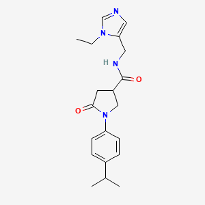 molecular formula C20H26N4O2 B5640063 N-[(1-ethyl-1H-imidazol-5-yl)methyl]-1-(4-isopropylphenyl)-5-oxo-3-pyrrolidinecarboxamide 