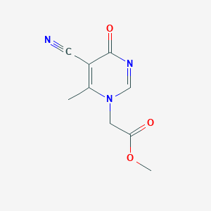 molecular formula C9H9N3O3 B5640074 methyl (5-cyano-6-methyl-4-oxo-1(4H)-pyrimidinyl)acetate 