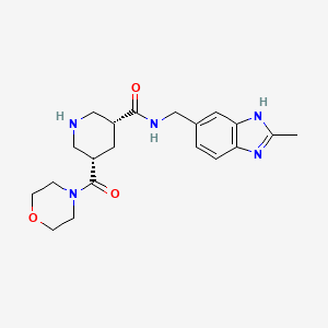 molecular formula C20H27N5O3 B5640095 (3R*,5S*)-N-[(2-methyl-1H-benzimidazol-6-yl)methyl]-5-(morpholin-4-ylcarbonyl)piperidine-3-carboxamide 
