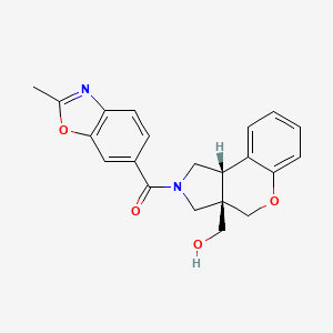 molecular formula C21H20N2O4 B5640108 [(3aS*,9bS*)-2-[(2-methyl-1,3-benzoxazol-6-yl)carbonyl]-1,2,3,9b-tetrahydrochromeno[3,4-c]pyrrol-3a(4H)-yl]methanol 