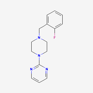 molecular formula C15H17FN4 B5640136 2-[4-(2-fluorobenzyl)-1-piperazinyl]pyrimidine 