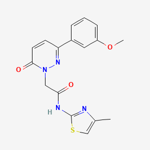 molecular formula C17H16N4O3S B5640159 2-[3-(3-methoxyphenyl)-6-oxo-1(6H)-pyridazinyl]-N-(4-methyl-1,3-thiazol-2-yl)acetamide 