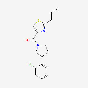 molecular formula C17H19ClN2OS B5640167 4-{[3-(2-chlorophenyl)-1-pyrrolidinyl]carbonyl}-2-propyl-1,3-thiazole 