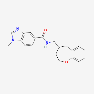 molecular formula C20H21N3O2 B5640183 1-methyl-N-(2,3,4,5-tetrahydro-1-benzoxepin-4-ylmethyl)-1H-benzimidazole-5-carboxamide 