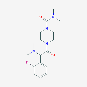 molecular formula C17H25FN4O2 B5640189 4-[(dimethylamino)(2-fluorophenyl)acetyl]-N,N-dimethyl-1-piperazinecarboxamide 