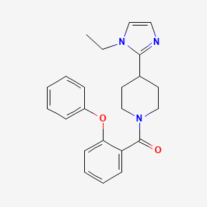 molecular formula C23H25N3O2 B5640205 4-(1-ethyl-1H-imidazol-2-yl)-1-(2-phenoxybenzoyl)piperidine 