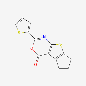molecular formula C13H9NO2S2 B5640215 2-(2-thienyl)-6,7-dihydro-4H,5H-cyclopenta[4,5]thieno[2,3-d][1,3]oxazin-4-one 