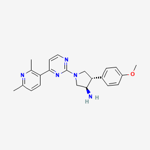 molecular formula C22H25N5O B5640235 (3R*,4S*)-1-[4-(2,6-dimethylpyridin-3-yl)pyrimidin-2-yl]-4-(4-methoxyphenyl)pyrrolidin-3-amine 
