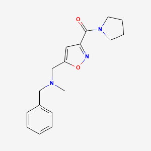 molecular formula C17H21N3O2 B5640241 N-methyl-1-phenyl-N-{[3-(1-pyrrolidinylcarbonyl)-5-isoxazolyl]methyl}methanamine 