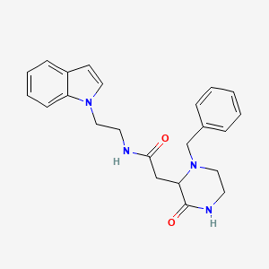 molecular formula C23H26N4O2 B5640247 2-(1-benzyl-3-oxo-2-piperazinyl)-N-[2-(1H-indol-1-yl)ethyl]acetamide 