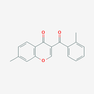 molecular formula C18H14O3 B5640271 7-methyl-3-(2-methylbenzoyl)-4H-chromen-4-one 