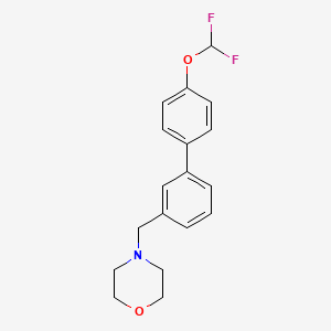 molecular formula C18H19F2NO2 B5640279 4-{[4'-(difluoromethoxy)biphenyl-3-yl]methyl}morpholine 