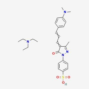 molecular formula C27H36N4O4S B564028 N,N-diethylethanamine;4-[4-[3-[4-(dimethylamino)phenyl]prop-2-enylidene]-3-methyl-5-oxopyrazol-1-yl]benzenesulfonic acid CAS No. 109940-17-2