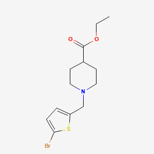 molecular formula C13H18BrNO2S B5640280 ethyl 1-[(5-bromo-2-thienyl)methyl]-4-piperidinecarboxylate 
