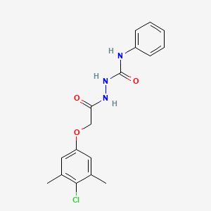 molecular formula C17H18ClN3O3 B5640286 2-[(4-chloro-3,5-dimethylphenoxy)acetyl]-N-phenylhydrazinecarboxamide 